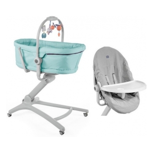 CHICCO BABY HUG 6w1 Zestaw Łóżeczko + Tacka + Pokrowiec | AQUARELLE
